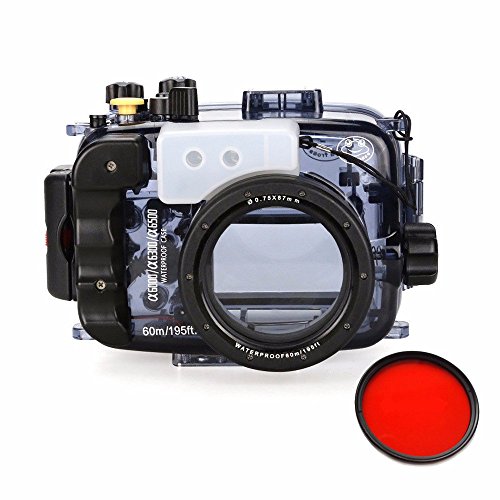 Seafrogs 40m/130ft Waterproof Underwater Camera Housing Case for A6000 A6300 A6500 Can Be Used With 16-50mm Lens w/ EACHSHOT