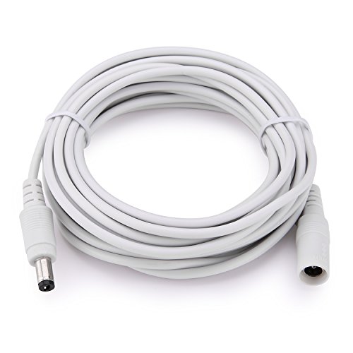 WildHD Power Extension Cable 16.5ft 2.1mm x 5.5mm Compatible with 12V DC Adapter Cord for CCTV Security Camera IP Camera