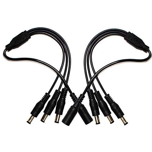 Security-01 2Pack 1 to 3 Way DC Power Splitter Cable Barrel Plug 5.52.1mm for CCTV Cameras LED Light Strip and more