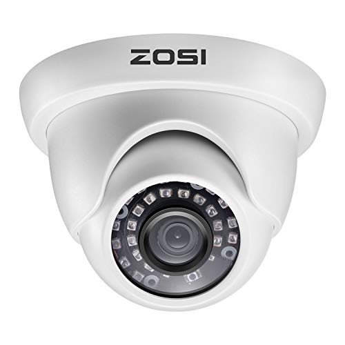 ZOSI 2.0MP 1080P 1920TVL Hybrid 4-in-1 TVI CVI AHD CVBS Security Surveillance CCTV Dome Camera, Weatherproof 80ft IR Day