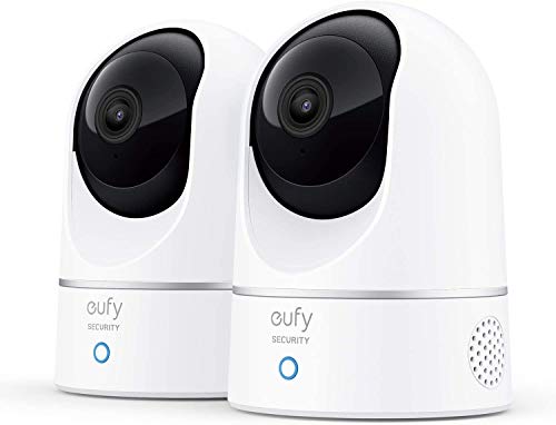 eufy Security, 2K Indoor Cam Pan & Tilt 2-Cam Kit, Plug-in Security Indoor Camera with Wi-Fi, IP Camera, Human & Pet AI,
