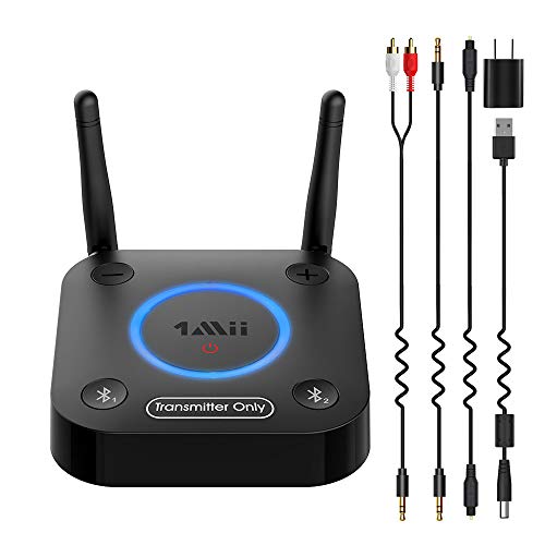 1Mii B06TX Bluetooth 5.0 Transmitter for TV to Wireless Headphone/Speaker, Bluetooth Adapter for TV w/Volume Control,