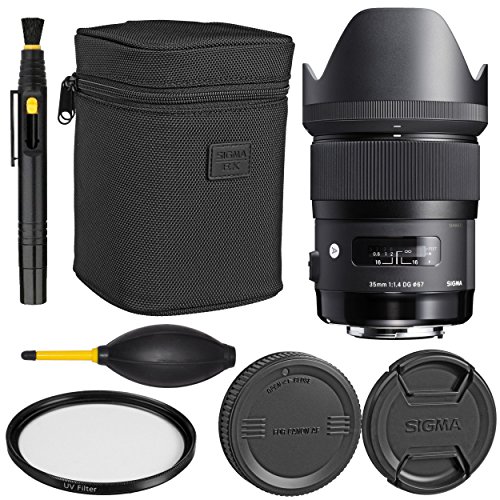 SigmaÂ 35mm f/1.4 DG HSM Art Lens for Canon DSLR Cameras + Essential Bundle Kit - International Version