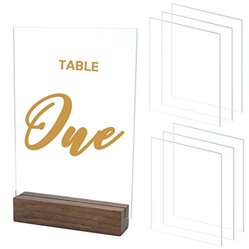 JINMURY 10 Pieces 5x7 Inch Clear Acrylic Sheets Blank Acrylic Signs, Perfect for DIY Wedding Table Numbers, Acrylic Table