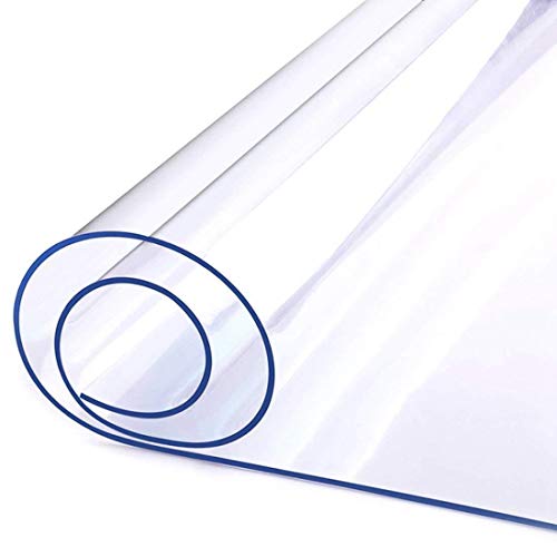 LovePads 1.5mm Thick 18 x 36 Inches Clear Table Cover Protector, Desk Pad Mat, Rectangular Plastic Table Protector, PVC Table