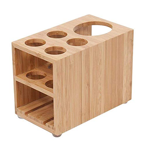 MobileVision Toothbrush and Toothpaste Holder Stand for Bathroom Vanity Storage, Bamboo, 5 Slots