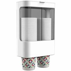 Omore Water Cooler Cup Dispenser, Pull Type Cup Holder Wall Mounted Fit 4oz - 6oz Small Cup, Double Tube Disposable Cups