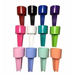 SPIKER Lifestyle Holder: for the beach & sofa: holds drinks & more. Set of 12 assorted colors, decorate as you wish