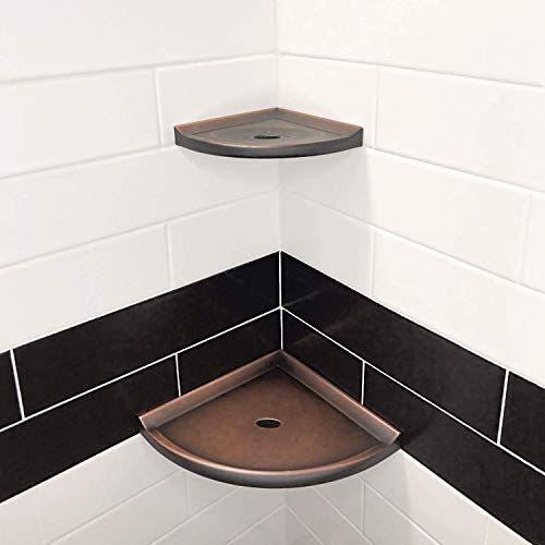 Questech 8 inch Corner Shower Shelf and 5 inch Shower Caddy Soap Dish - Oil  Rubbed Bronze Cast Metal Wall Mounted Bathroom Organizer
