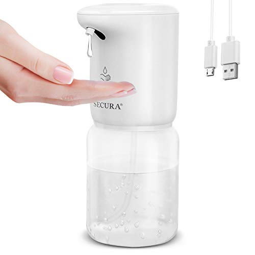 Secura Innovative Touchless Soap Dispenser 13.5oz / 400ml Sanitizer Gel Auto Dispenser w/Hypervelocity Motion Sensor USB Fast