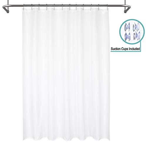 Mrs Awesome Waterproof Fabric Shower Curtain Liner, Suction Cups