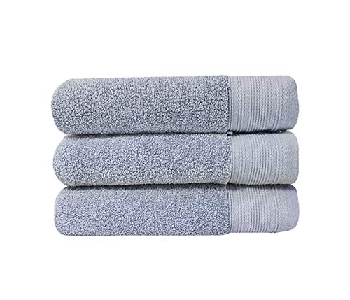 SONGWOL Hotel Collection Premium Large Face Towels (Set of 3) | 20 X 40 inch, 470 GSM | Absorbent Combed Cotton Fabric |