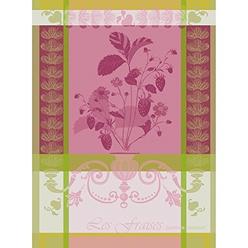 Garnier-Thiebaut Garnier Thiebaut, Fraisier Rose (Strawberry Plant) Woven Kitchen / Tea Towel, 100 % Cotton