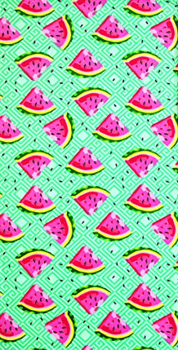 Bahia Collection by Dohler Watermelon Slices Brazilian Velour Beach Towel 30x60 Inches