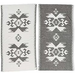 Bersuse 100% Cotton Oaxaca Dual-Layer Handloom Turkish Towel-37X70 Inches, Black