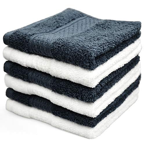 Cleanbear Set 6 Panni Per Il Viso In Cotone 100% - Ultra Morbidi E Assorbenti 30x30cm - Con Anello Per Appendere - Rossi - 4