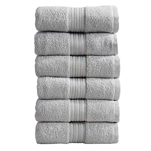 great bay home 6-Pack Hand Towel Set. 100% Cotton Hand Towels for Bathroom. Absorbent Quick-Dry Plush Bathroom Hand Towels. Cooper