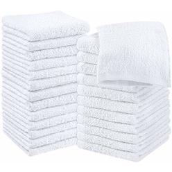 Utopia Towels Cotton White Washcloths Set - Pack of 24 - 100% Ring Spun Cotton, Premium Quality Flannel Face Cloths, Highly