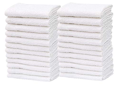 gold textiles Pack of 120 Washcloth Kitchen Towels Cotton Blend (12x12 Inches) Commercial Grade , Machine Washable Cleaning Rags (120,