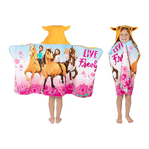Franco Kids Bath and Beach Soft Cotton Terry Hooded Towel Wrap, 24" x 50", DreamWorks Spirit