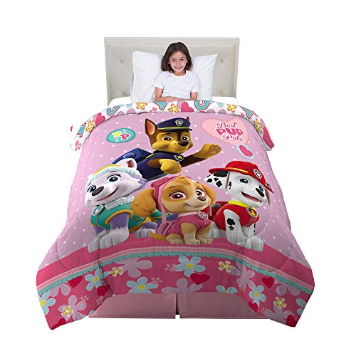 Franco Kids Bedding Super Soft Reversible Comforter, Twin/Full Size 72" x 86", Paw Patrol Pink