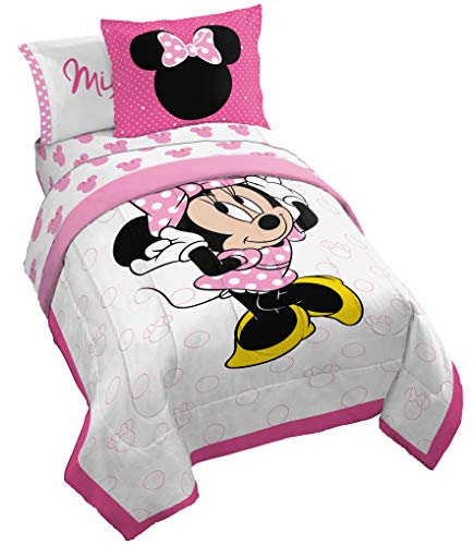 Jay Franco & Sons Jay Franco Disney Minnie Mouse XOXO 5 Piece Twin Bed Set - Includes Comforter & Sheet Set - Super Soft Fade Resistant