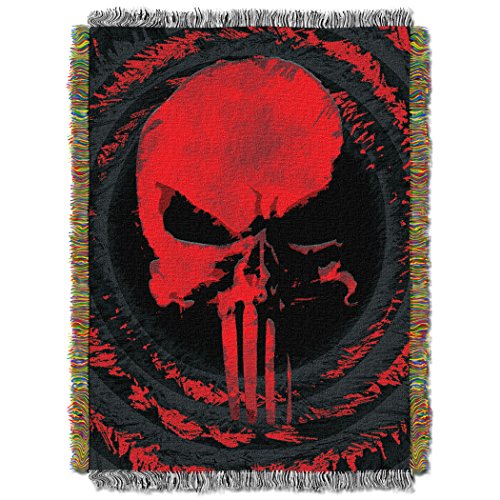 Marvel's Punisher, "Center Target" Woven Tapestry Throw Blanket, Multi Color