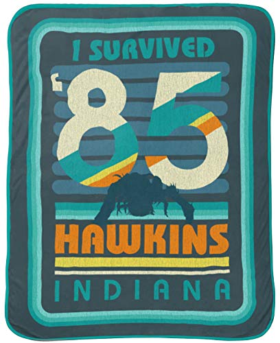 Jay Franco & Sons Jay Franco Stranger Things Hawkins 85 Throw Blanket - Measures 46 x 60 Inches, Kids Bedding - Fade Resistant Super Soft