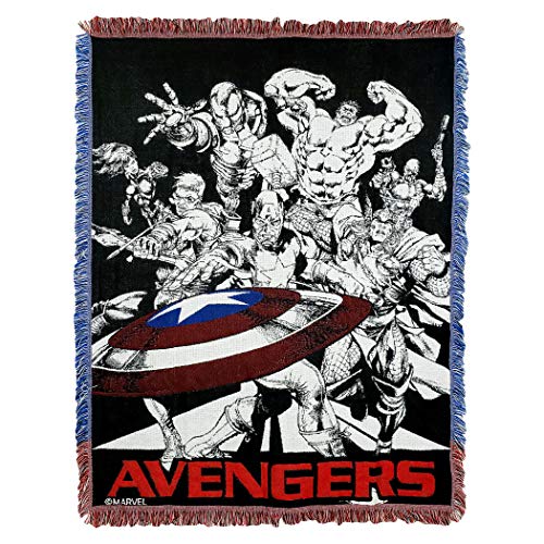 Marvels Avengers Endgame, "Dream Team", Woven Jacquard Throw Blanket, 46" x 60", Multi-Color