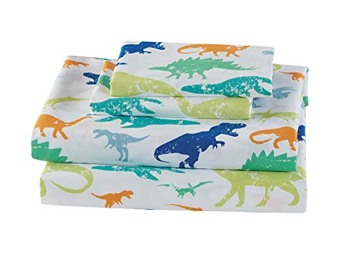 Mk Home LLC Mk Home 4pc Full Size Sheet Set for Boys Dinosaurs Green Blue Orange White New