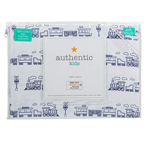 Authentic Kids 3 Piece Twin Single Bed Sheet Set Trains Cabooses Box