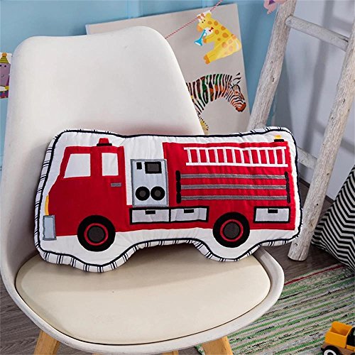 Brandream Boys Pillow Fire Truck Pillow Boys Bedroom Decorative Throw Pillows Cotton Kids Bedroom Decor