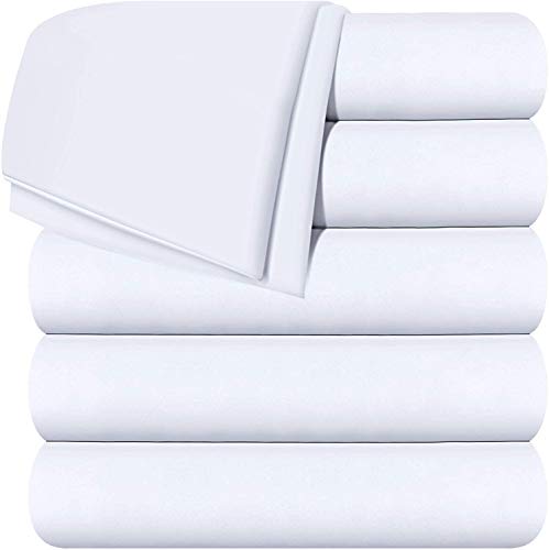 Utopia Bedding Flat Sheets - Pack of 6 - Soft Brushed Microfiber Fabric - Shrinkage & Fade Resistant Top Sheets - Easy Care