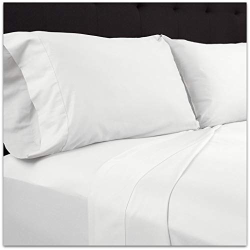 PLUSHY COMFORT Heavy Queen Pillow Case (20 x 30 Inch) - 2 Piece in 100 Percent Egyptian Cotton White Solid