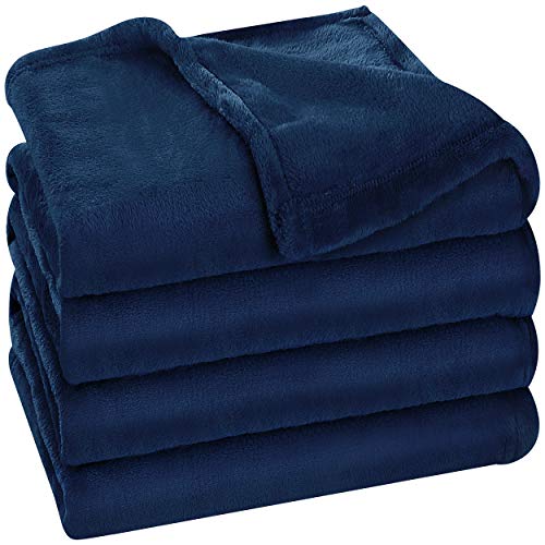 Utopia Bedding Fleece Blanket Twin Size Navy 300GSM Luxury Bed Blanket Fuzzy Soft Blanket Microfiber