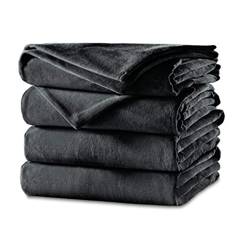 Sunbeam Heated Blanket | Full Size Cozy Feet | Soft Velvet, 2 Customizable Heat Zones (Body, Feet) with 25 Heat Settings,