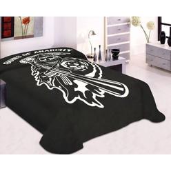 Silicon Valley Textile Sons Of Anarchy 79" x 94" Plush Queen Size Blanket (SAMCRO Fear The Reaper Logo)