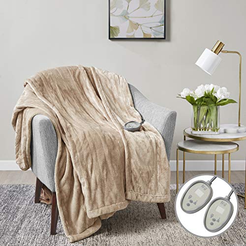 MP2 Electric Heated Blanket Machine Washable - Dual Controller w/20 Heating  Levels u0026 10 Hours Auto Shut Off Function | UL