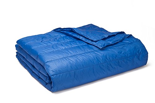 Cotton Loft PUFF Down Alternative Indoor/Outdoor Water Resistant Blanket with Extra Strong Nylon Cover, King, Electric Blue
