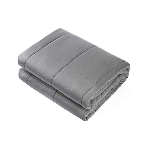 Waowoo Adult Weighted Blanket Queen Sizeï¼ˆ15lbs 60x80ï¼‰ Heavy Blanket  with Premium Glass Beads, (Dark Grey)