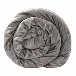 BlanQuil Quilted Weighted Blanket (Grey 15lb) W/Removable Cover.
