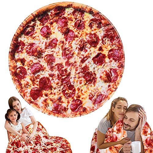 Freesooth Pizza Throw Blanket Novelty Pizza Blanket Funny Food Blanket  Comfortable Soft and Cozy Throw Blanket for Bed,Couch