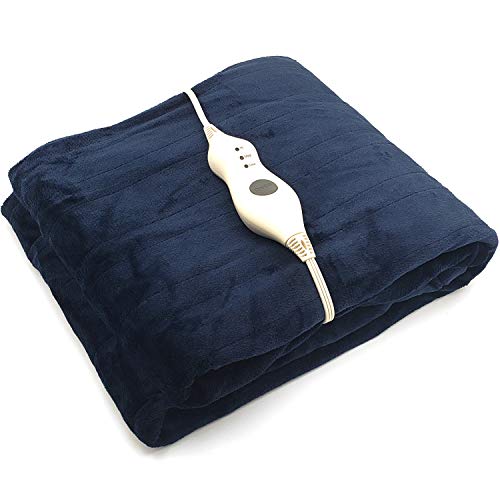 Dr Relief Electric Heated Throw Blanket Fleece with Controller, 4 Hours Auto Shut-Off, Fast Warming, Full-Body Comfort,