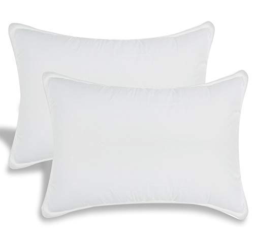 White Classic Bed Pillows for Sleeping | Down Alternative Luxury Hotel Pillow NO Flattening | 2 Pack | King Size