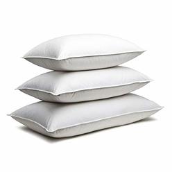 Zisa Dreams Firm Down and Feather Pillow | for Best Head/Neck Support, Hypoallergenic, w/ 100% Dual-Layered Cotton (Includes