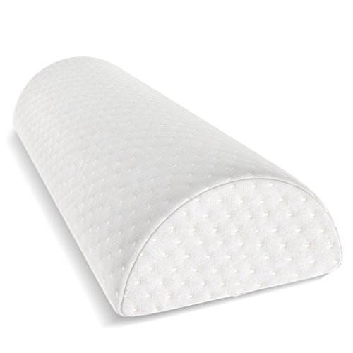 Cushy Form Half Moon Bolster Pillow - Knee Pillow for Back Pain Relief -  Best Support for Sleeping on Side, Stomach or Back - 100%