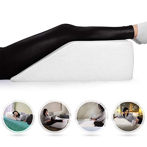 Abco Tech Leg Elevation Pillow with Memory Foam Top - Elevating Leg Rest to  Reduce Swelling, Back Pain, Hip and Knee Pain - Ideal for