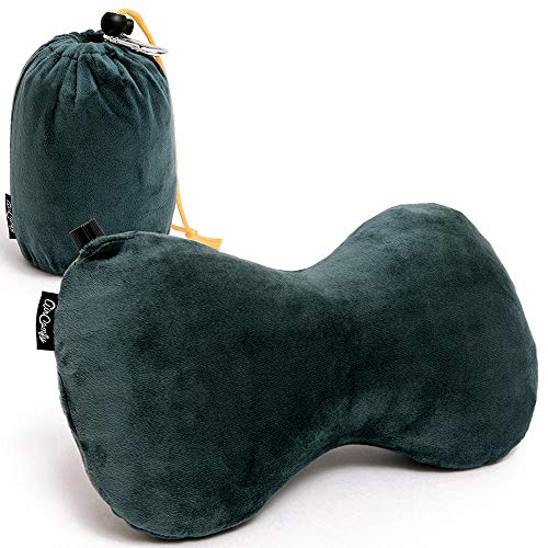 AirComfy Ease Inflatable Travel Pillow with Luxuriously Soft Washable Cover - Ergonomic Neck and Lumbar Support for