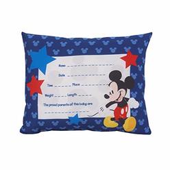 Disney Mickey Mouse Decorative Keepsake Pillow - Personalized Birth Pillow, Blue, Red, White (6403709P)