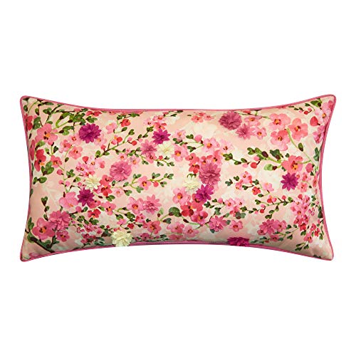 Edie At Home Dimensional Indoor & Outdoor Cherry Blossom Lumbar Decorative Pillow, 14x26, Pink